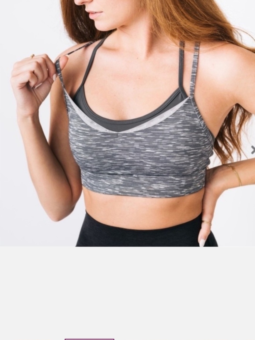 Space-Dye Gray Seamless Bralette Sports Bra